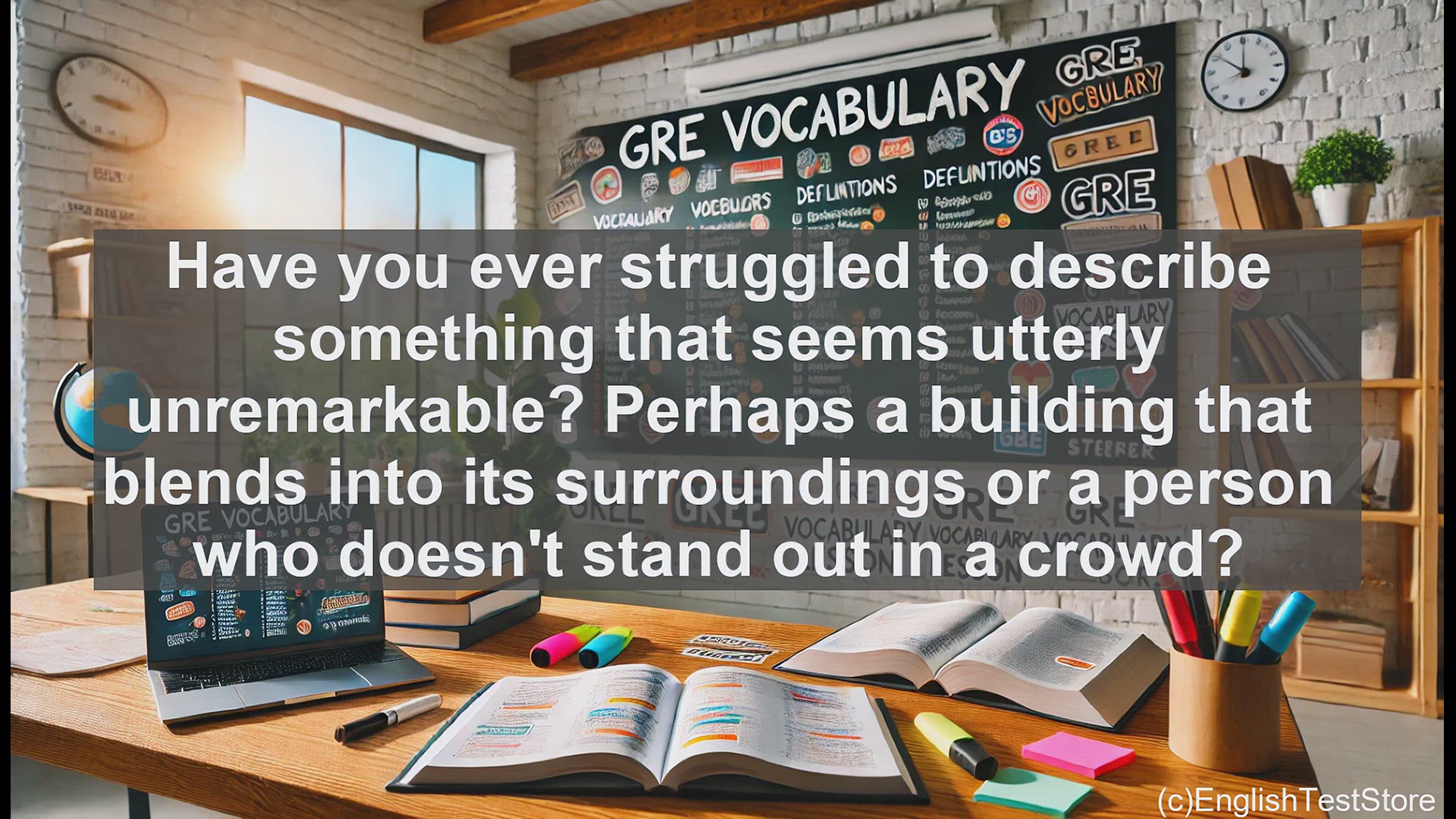 'Video thumbnail for GRE Vocabulary Lesson: Exploring the Essence of Nondescript'