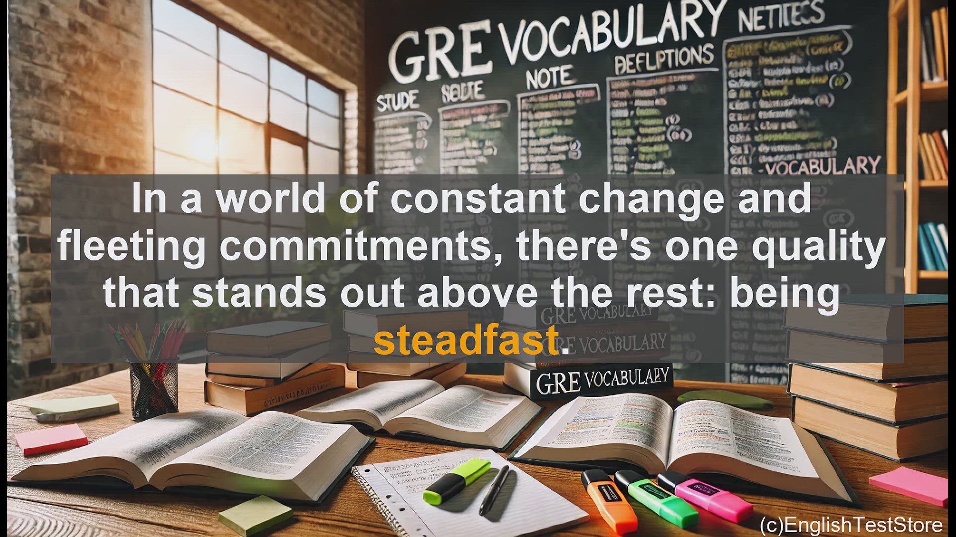 'Video thumbnail for GRE Vocabulary Lesson: The Power of Steadfastness - Exploring a Vital Character Trait'