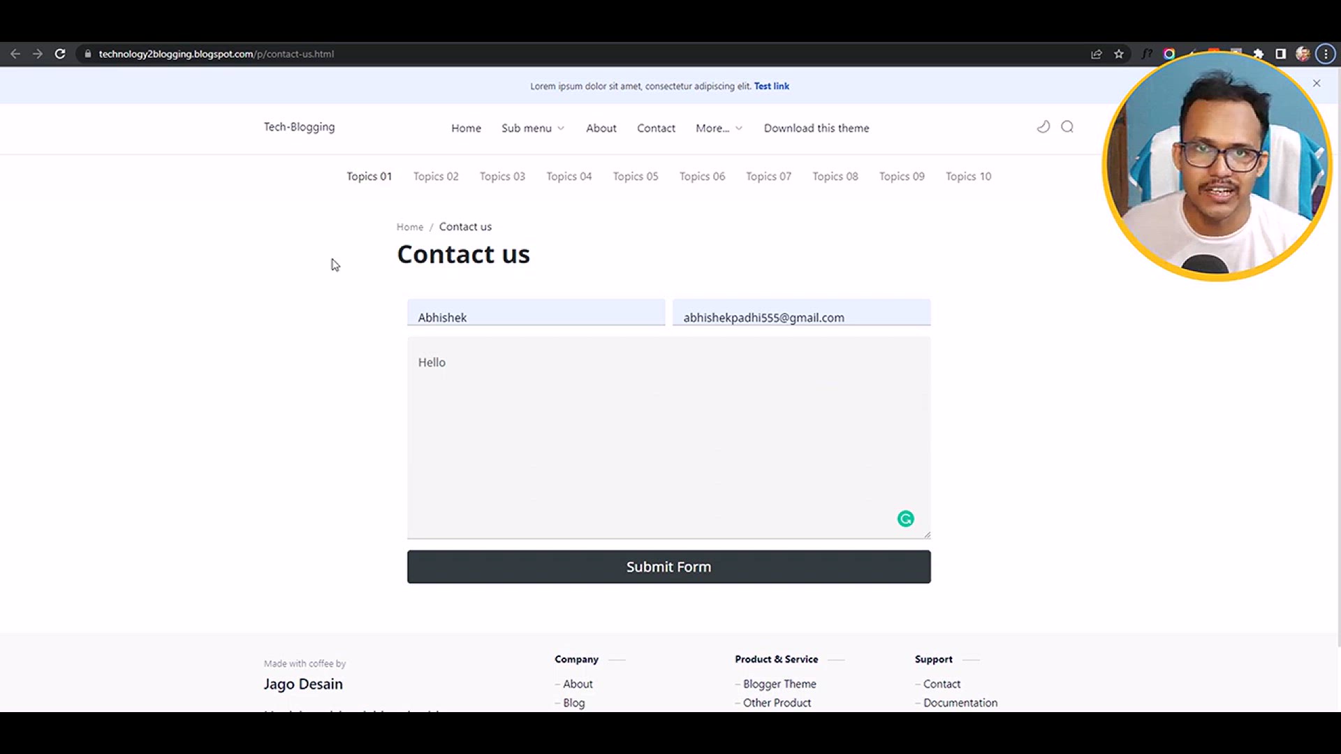 'Video thumbnail for How to add a Contact Form in Blogger (Updated)'