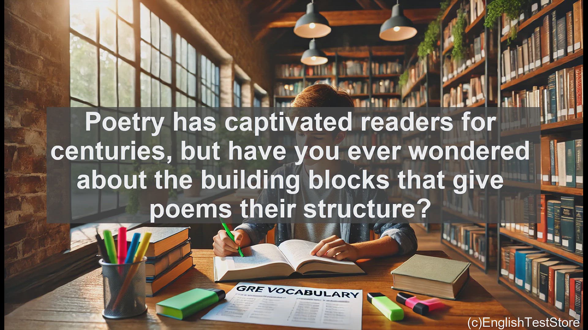 'Video thumbnail for GRE Vocabulary Lesson: Exploring the Poetic Stanza - The Building Blocks of Verse'