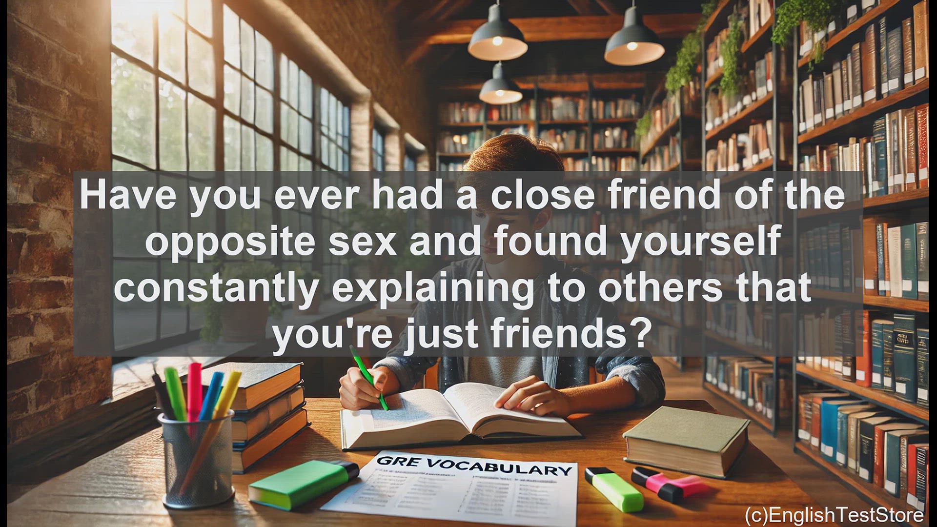 'Video thumbnail for GRE Vocabulary Lesson: Platonic Relationships - Navigating Friendships Without Romance'