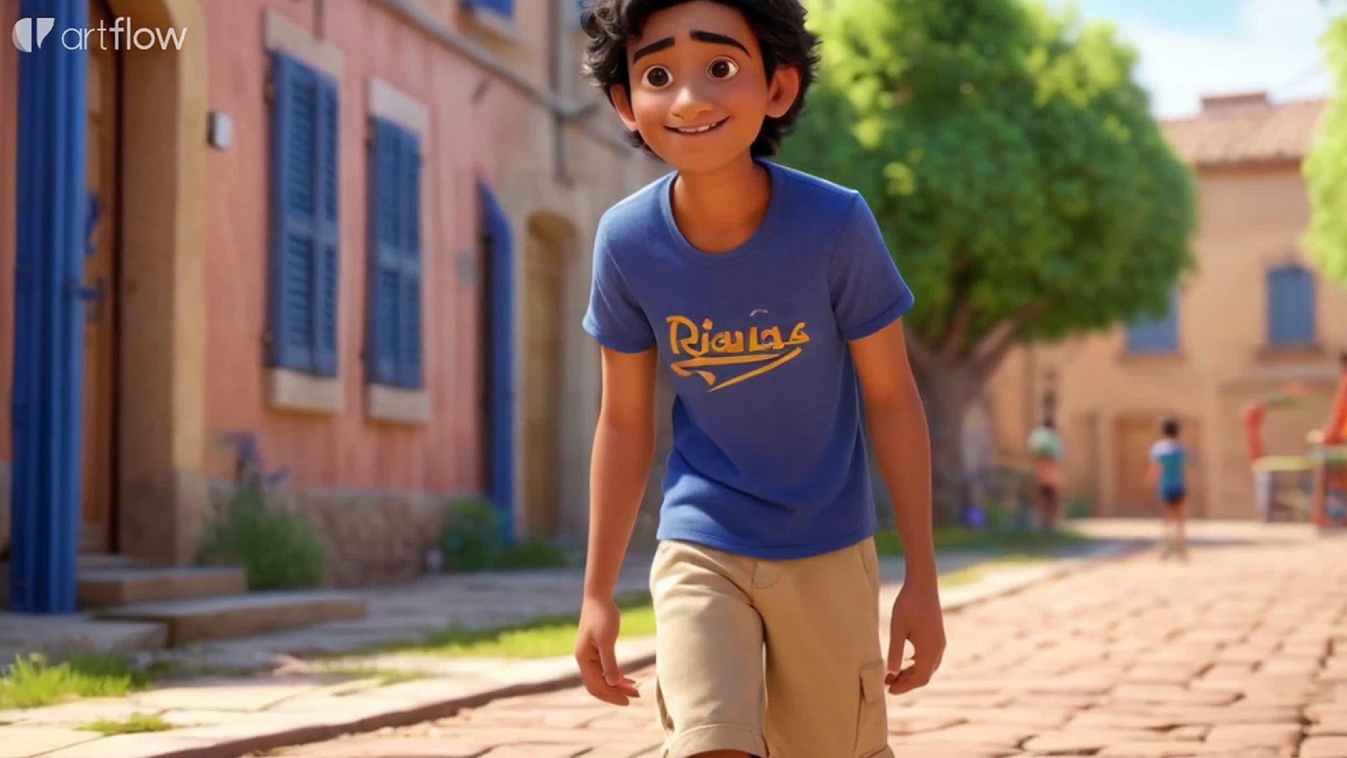 Video thumbnail for animation short film a little boy with his parrot