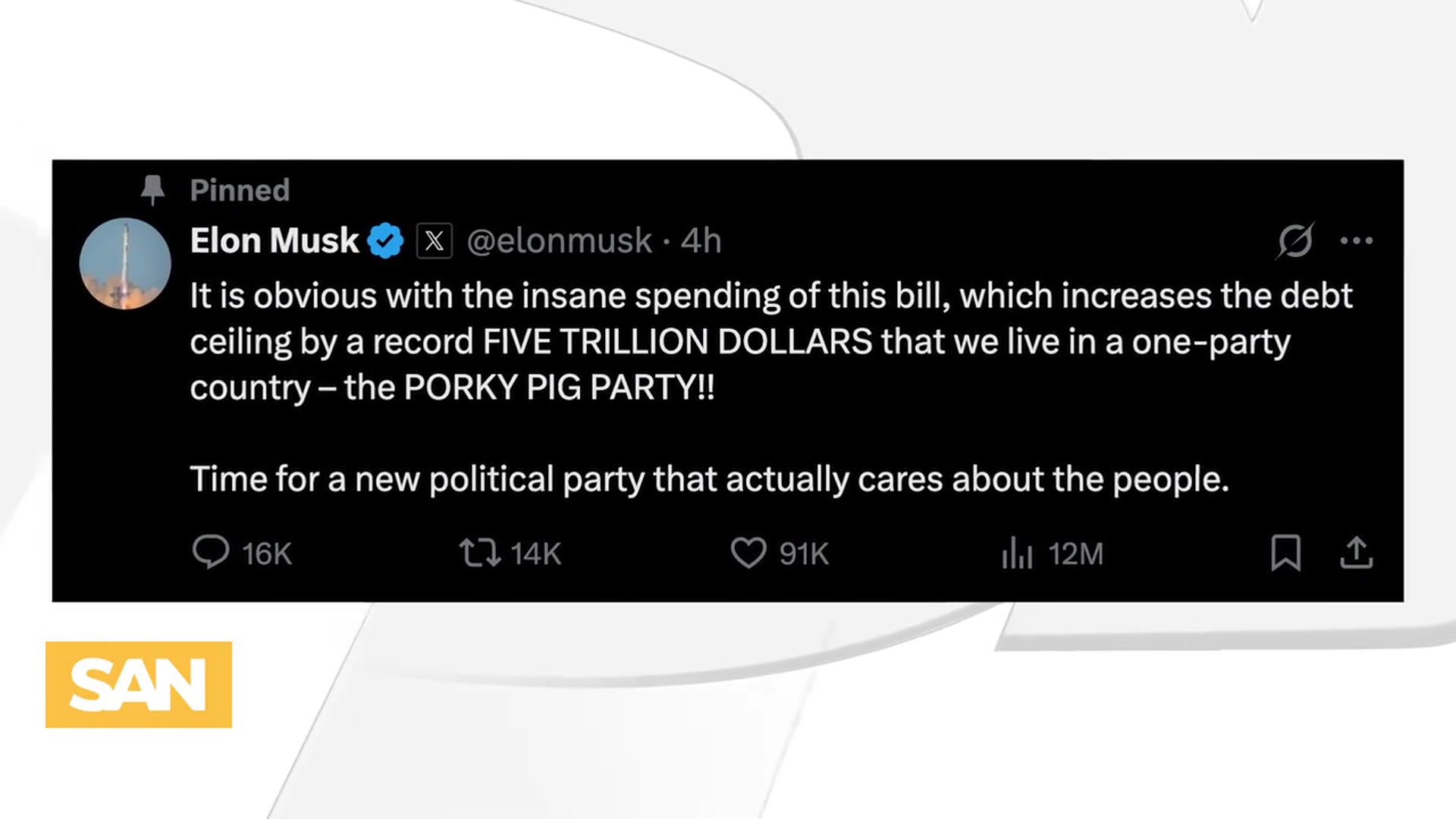 'Video thumbnail for Elon Musk will primary Republicans who vote for Trump’s budget bill'