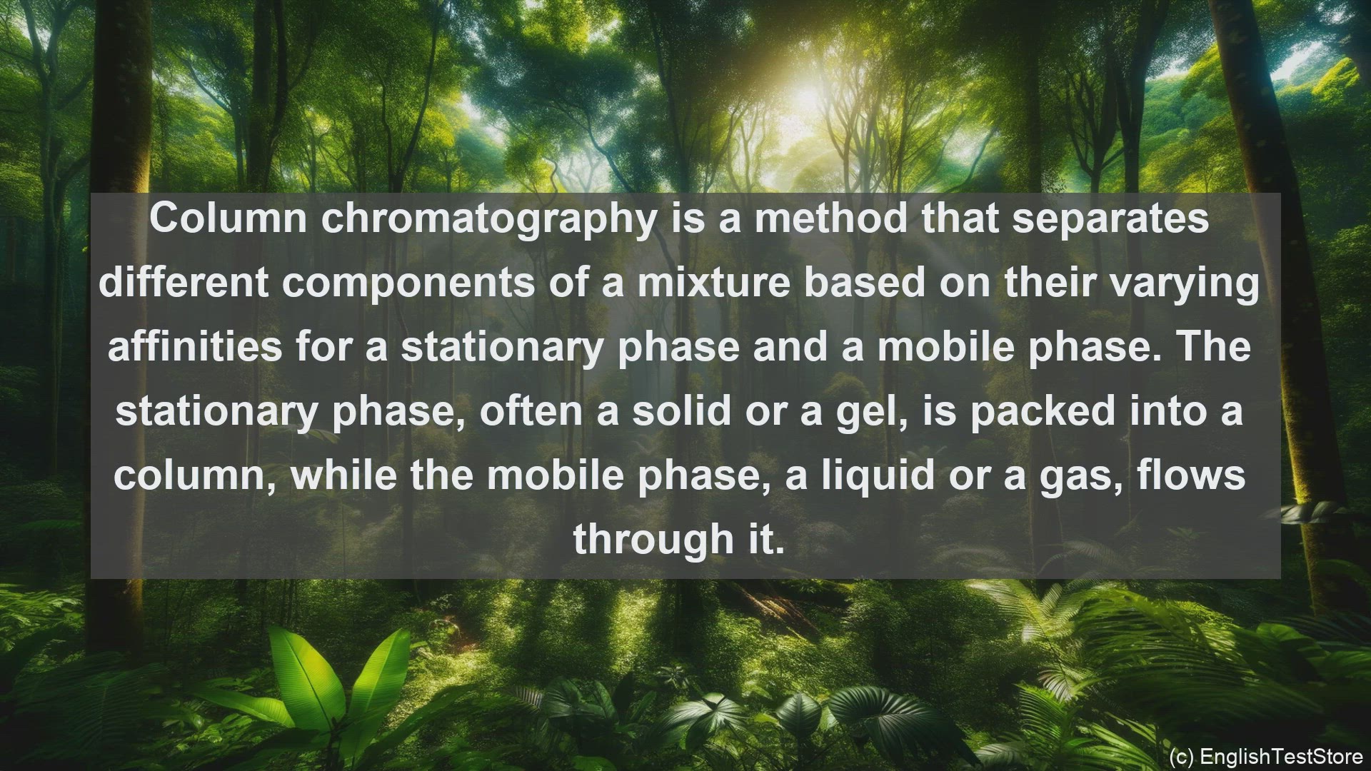 'Video thumbnail for Column chromatography in science  definition and examples'