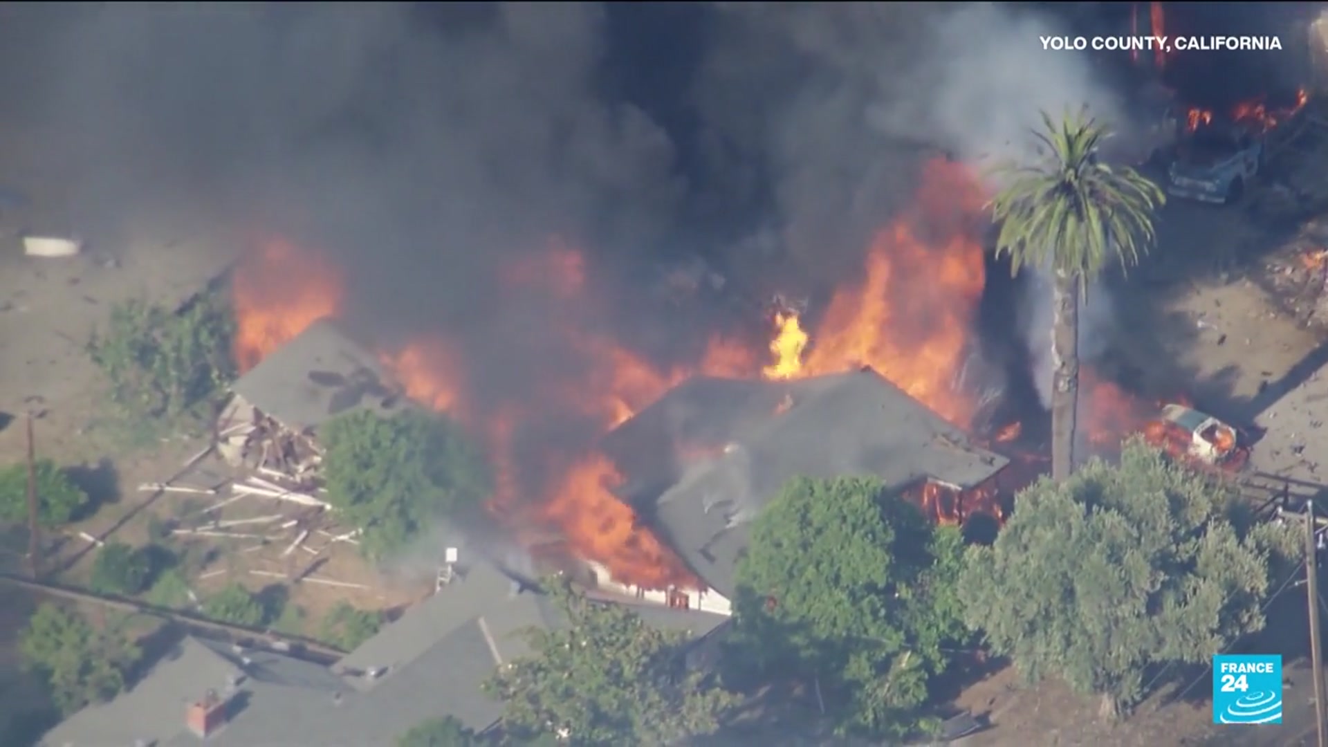 'Video thumbnail for California firefighres battle biggest blaze of year'