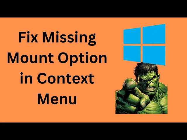 'Video thumbnail for How to Fix Missing Mount Option in Windows 10 Context Menu | GearUpWindows Tutorial'