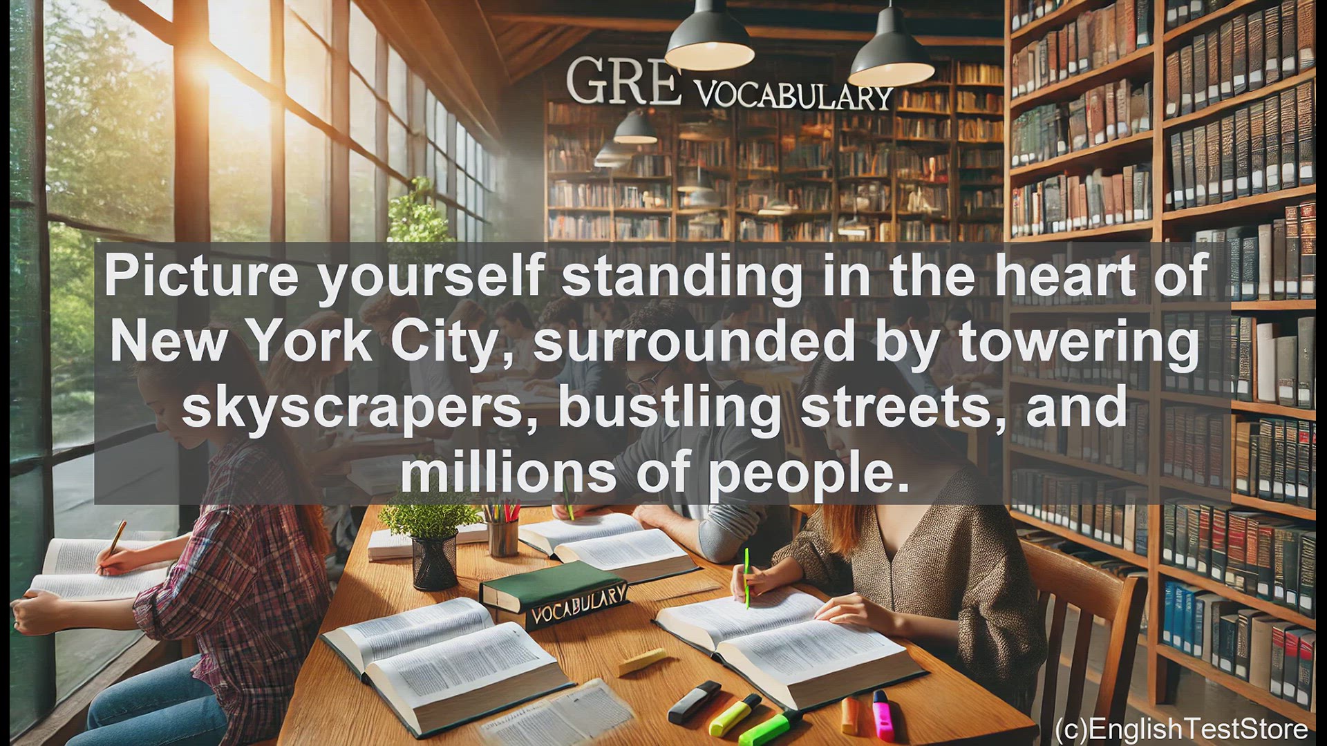 'Video thumbnail for GRE Vocabulary Lesson: Exploring the Essence of a Metropolis'