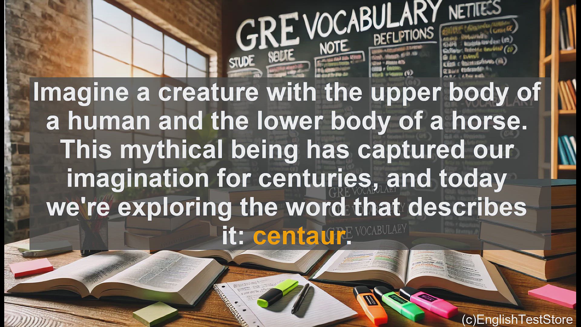 'Video thumbnail for GRE Vocabulary Lesson: Exploring the Mythical Creature - Centaur'