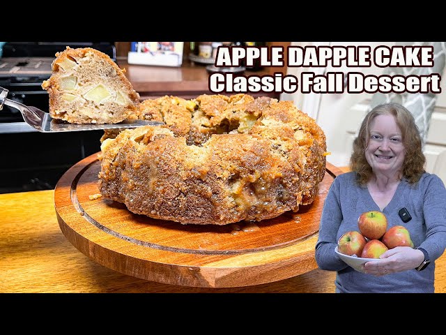 Video thumbnail for CLASSIC APPLE DAPPLE CAKE Fall Baking Dessert
