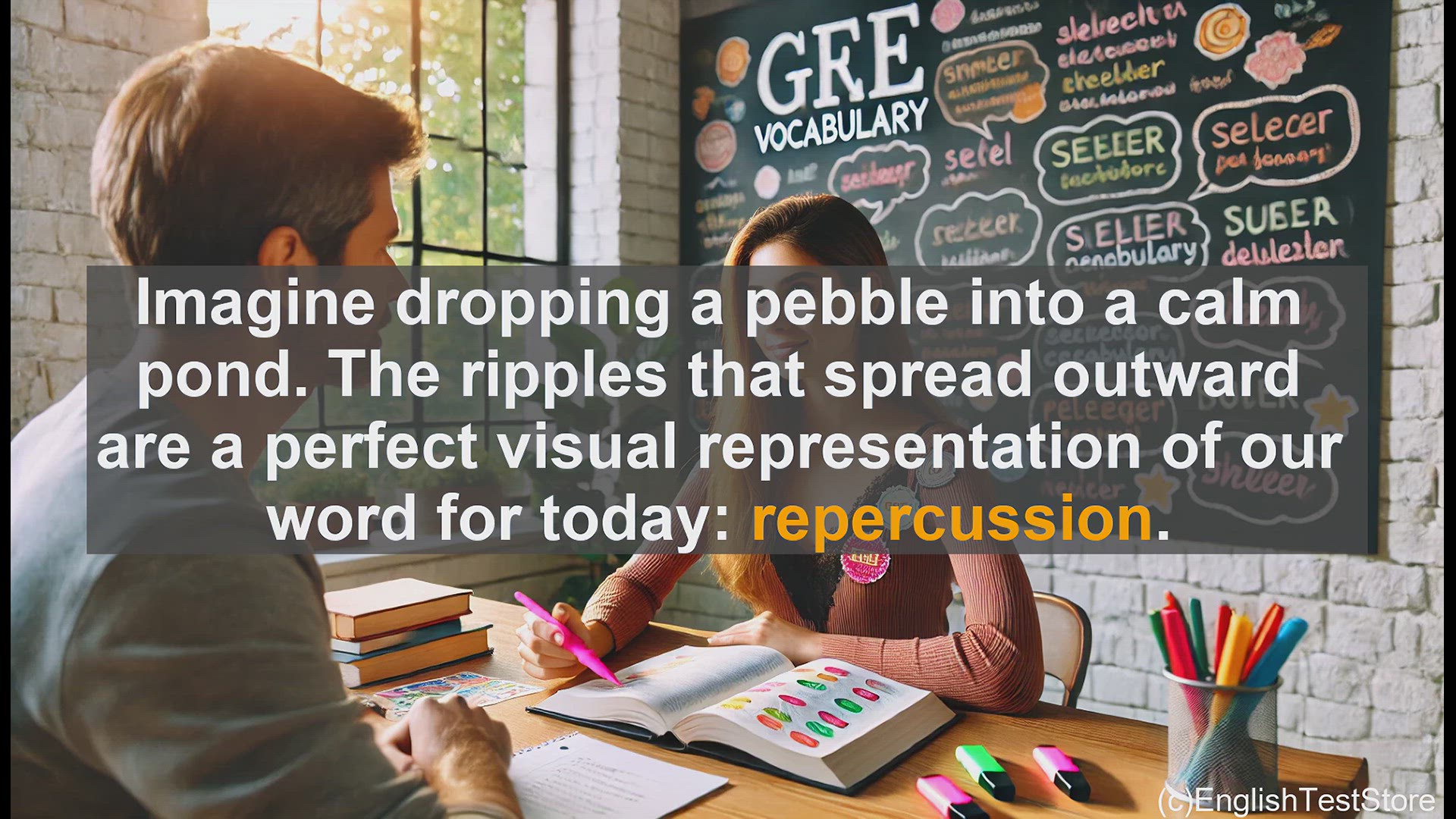 'Video thumbnail for GRE Vocabulary Lesson: Exploring the Ripple Effect - Understanding Repercussions'
