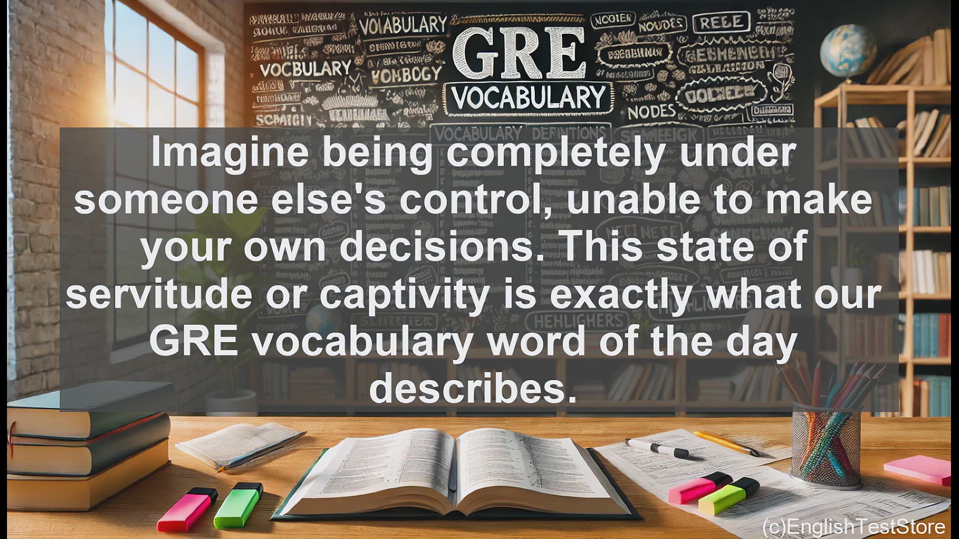 'Video thumbnail for GRE Vocabulary Lesson: Exploring the Word 'Thrall' - Servitude and Captivity'