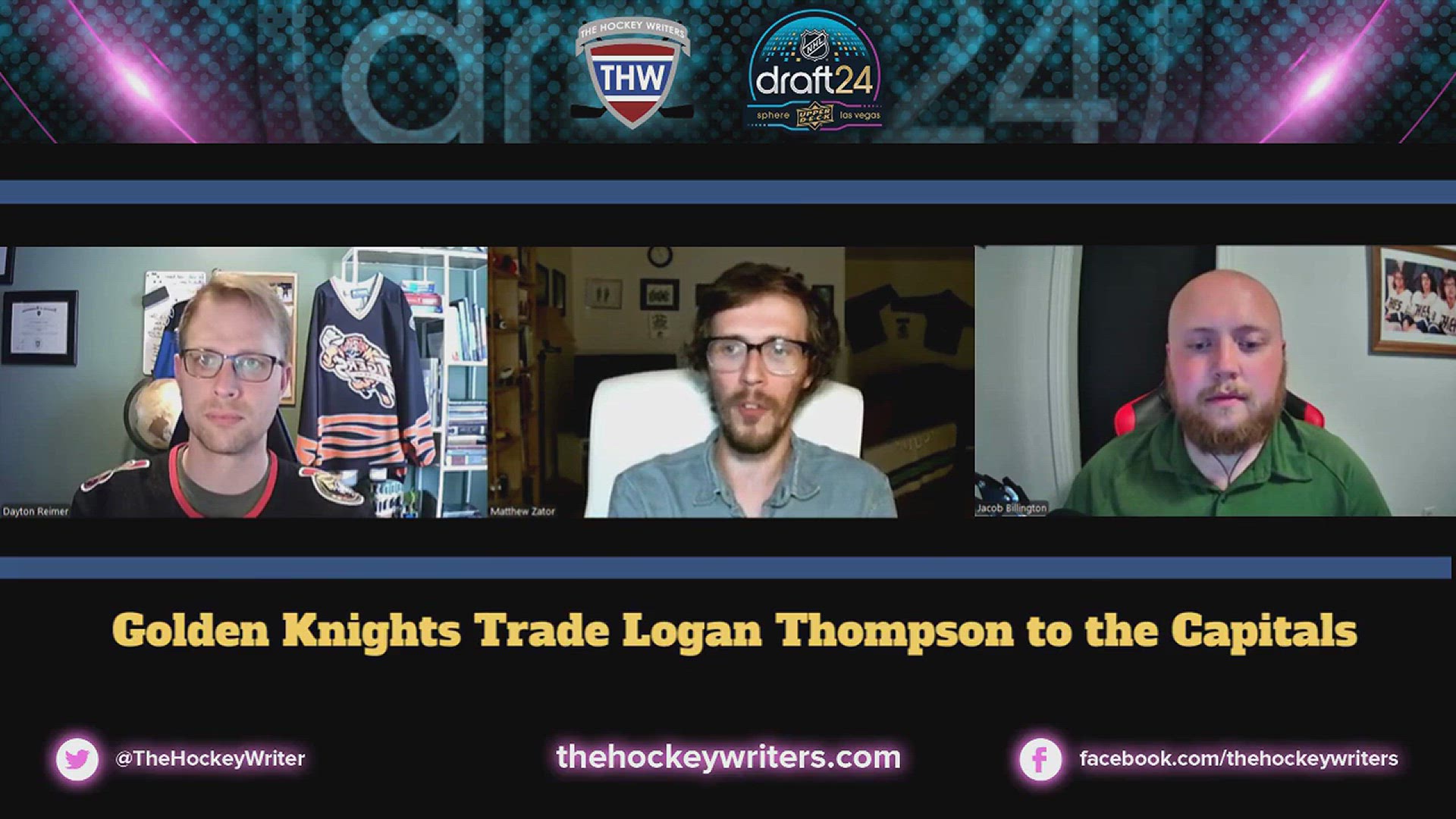 'Video thumbnail for NHL Trade Reaction - Golden Knights Move Logan Thompson to the Capitals'
