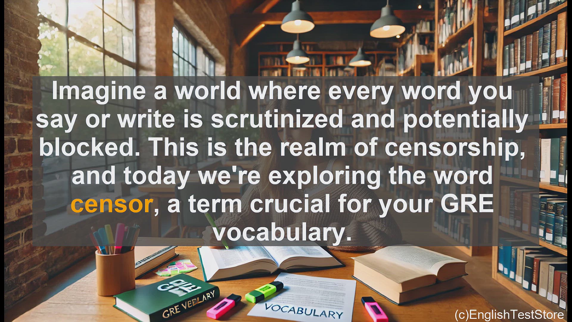 'Video thumbnail for GRE Vocabulary Lesson: Exploring the Power of Censorship - Understanding the Word 'Censor''