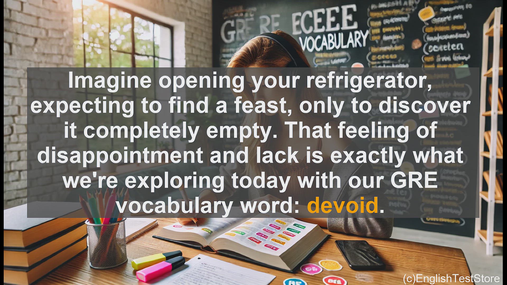 'Video thumbnail for GRE Vocabulary Lesson: Exploring the Vocabulary Word 'Devoid''