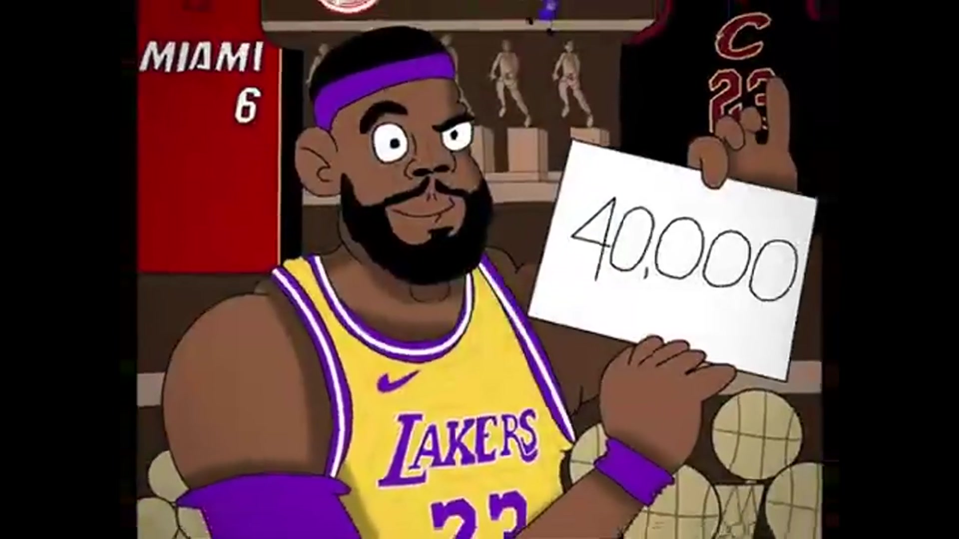 'Video thumbnail for heatcheck: lebron james reaches 40k points: artistic tributes'