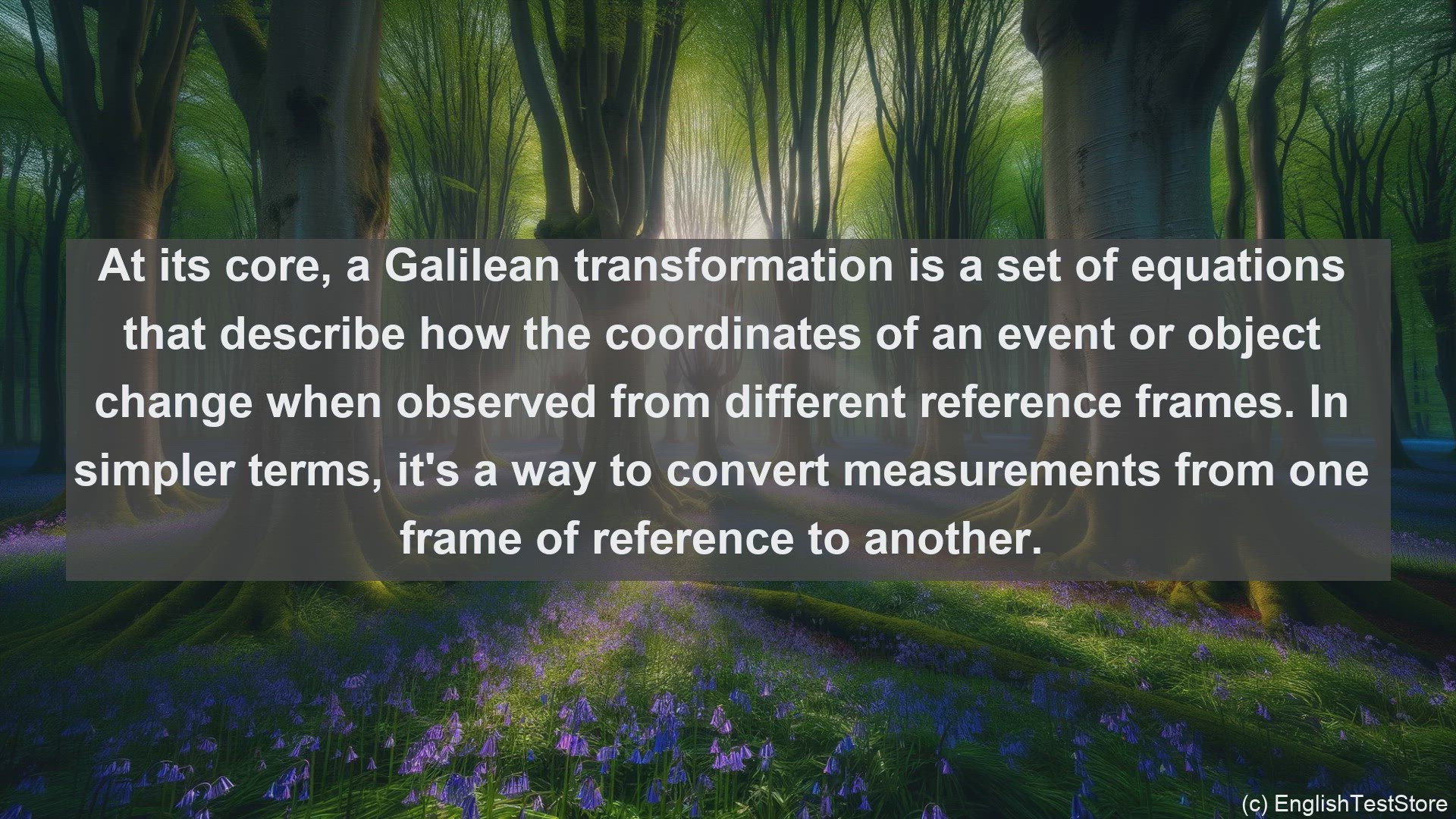 'Video thumbnail for Galilean transformations in science  definition and examples'