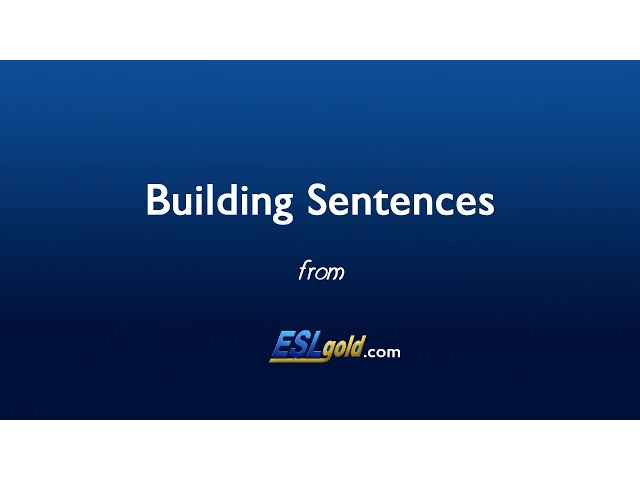 'Video thumbnail for Free English Lessons: Building Sentences'