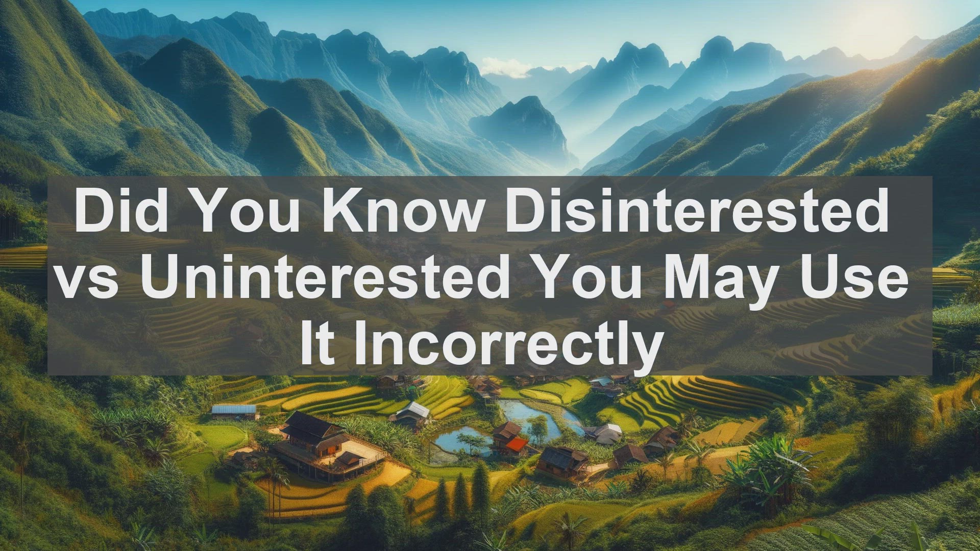'Video thumbnail for Did You Know Disinterested vs Uninterested You May Use It Incorrectly '