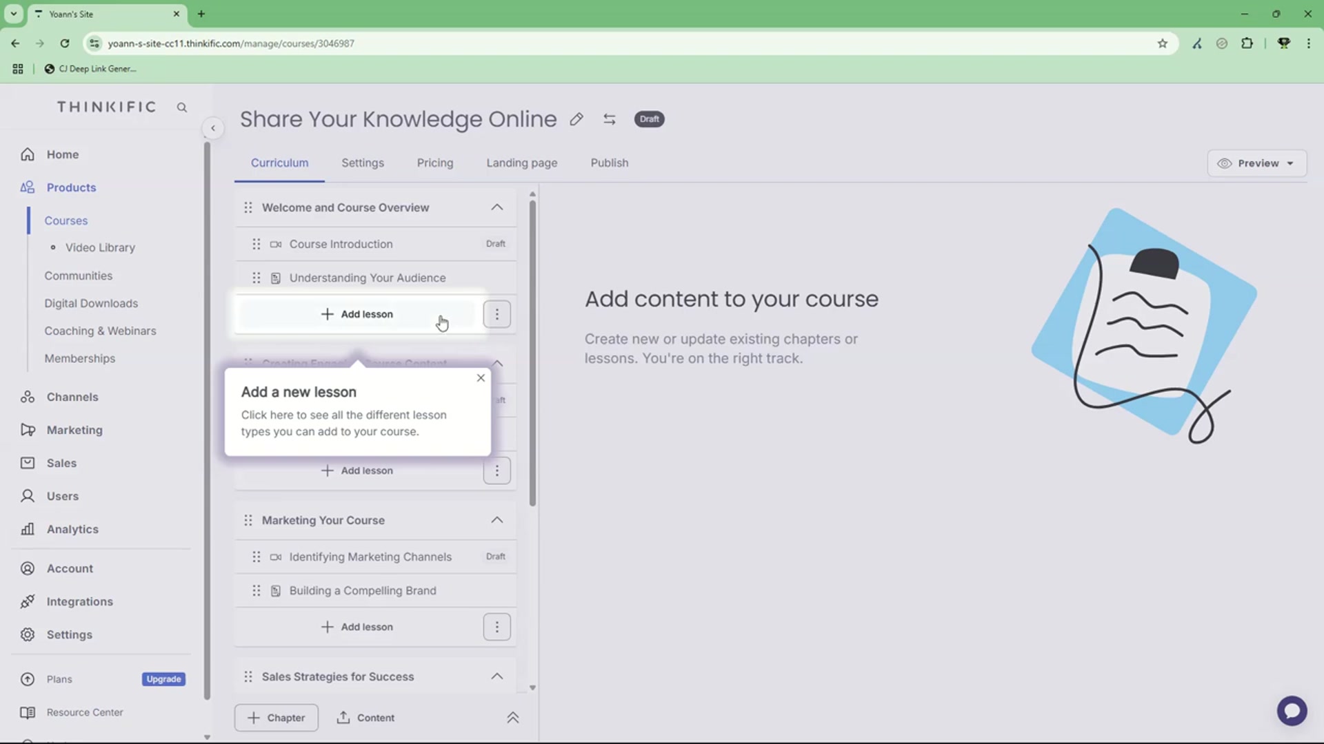 'Video thumbnail for Maîtriser la création de cours Thinkific : types de cours, tarifs et personnalisation'