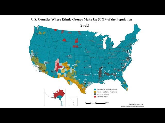 Video thumbnail for The New Majority: Mapping 50% Population Thresholds by Race/Ethnicity in the U.S.