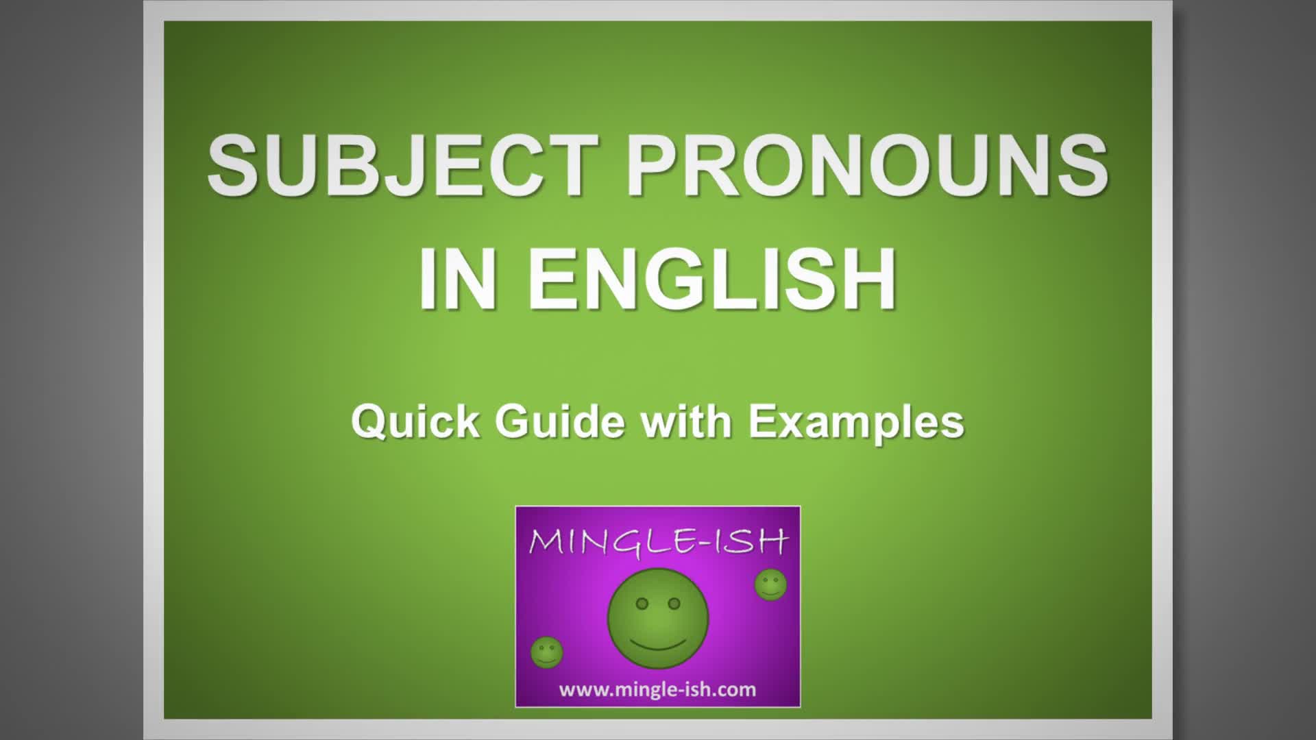 'Video thumbnail for Subject Pronouns in English: Quick Guide with Examples'
