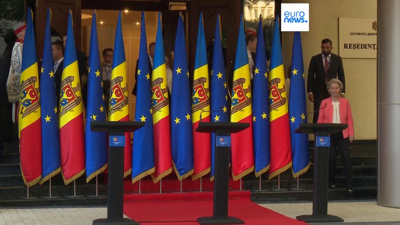 'Video thumbnail for EU leaders renew backing for Moldova’s EU membership ambitions at landmark summit'
