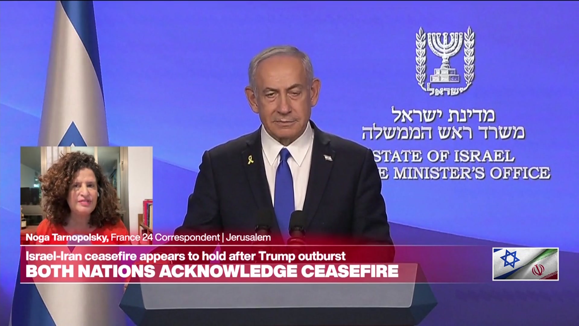 'Video thumbnail for Netanyahu claims 'historic' victory over Iran as fragile ceasefire holds'