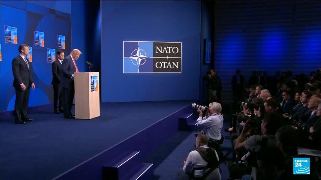 'Video thumbnail for Trump claims 'win' as NATO agrees massive spending hike'