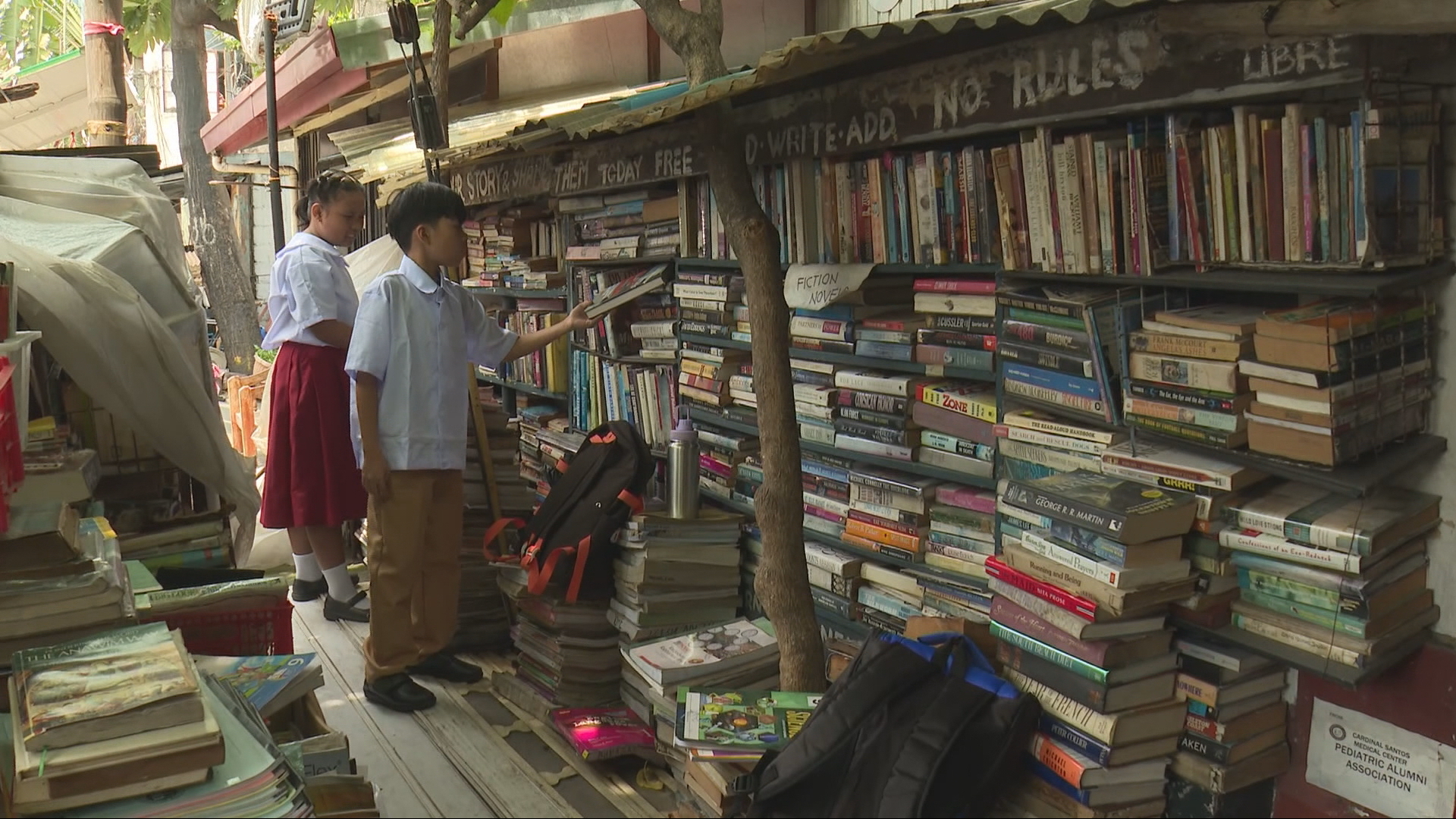 'Video thumbnail for Filipino retiree turns home into free library to battle Philippines literacy crisis'
