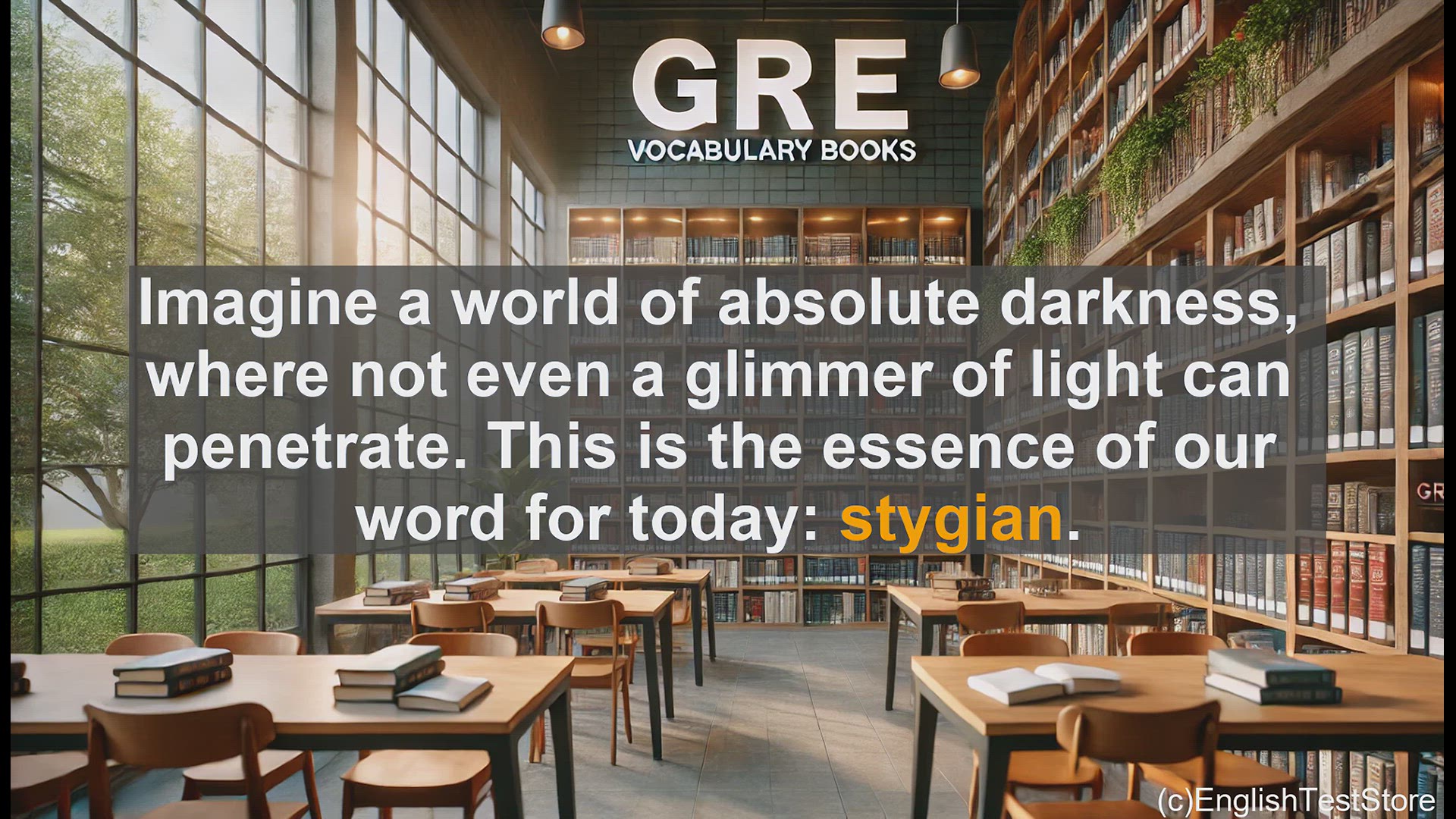 'Video thumbnail for GRE Vocabulary Lesson: Exploring the Depths of Darkness - Stygian'