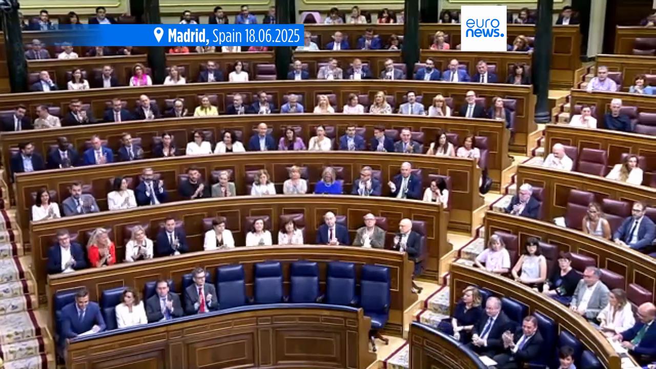 'Video thumbnail for Spanish parliament session turns chaotic as Sánchez and opposition trade barbs'