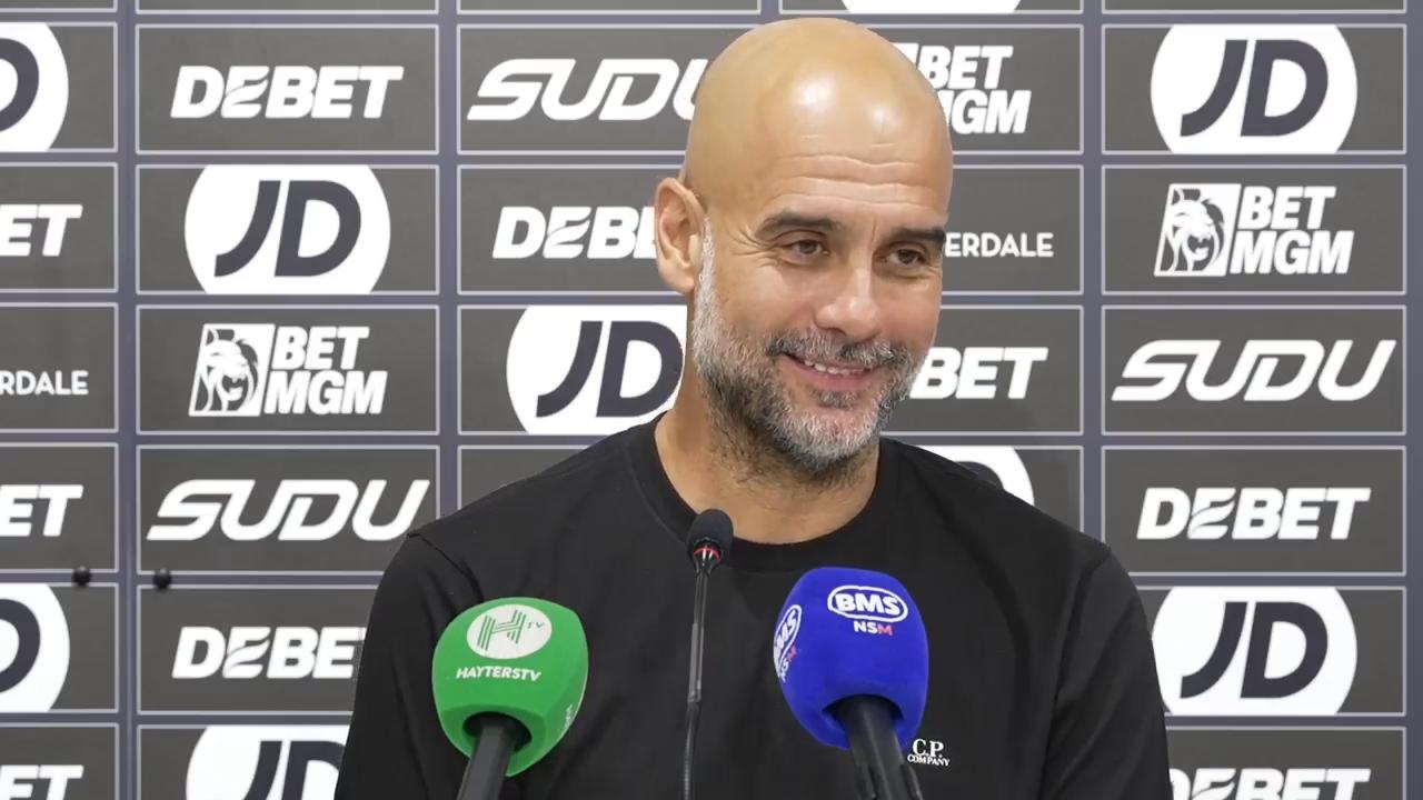 Video thumbnail for Moment: Amusing answer as Pep considers new Premier League ball