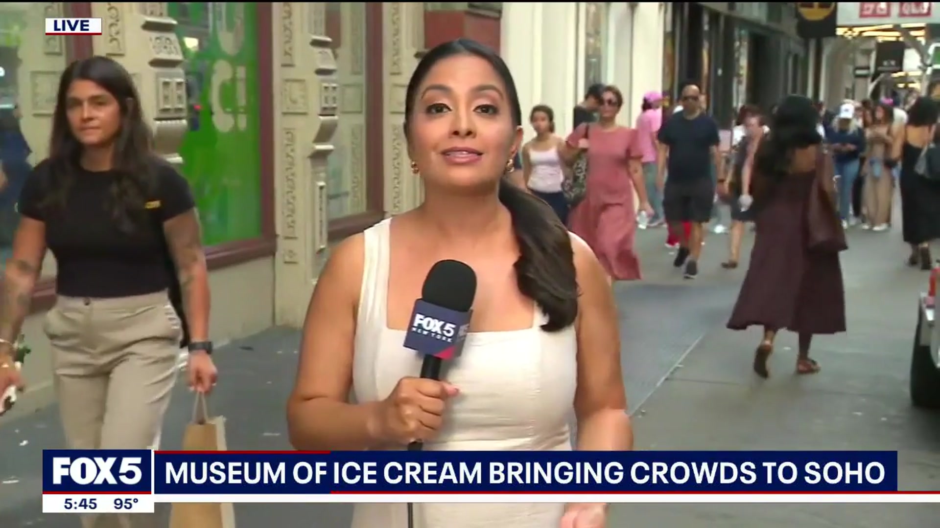 'Video thumbnail for Museum of Ice Cream crowds spark community uproar'