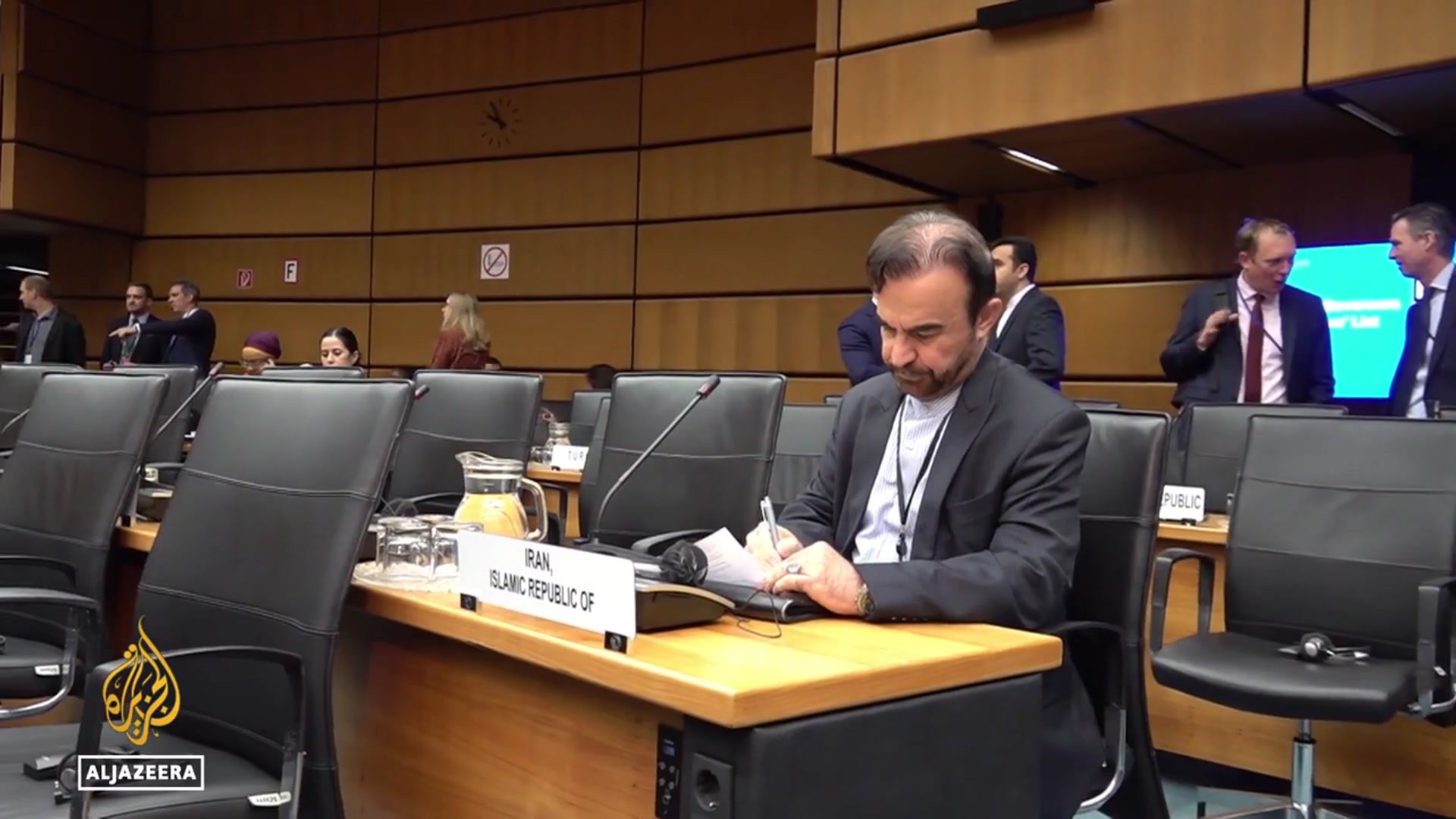 'Video thumbnail for UN nuclear watchdog board finds Iran not complying with obligations'