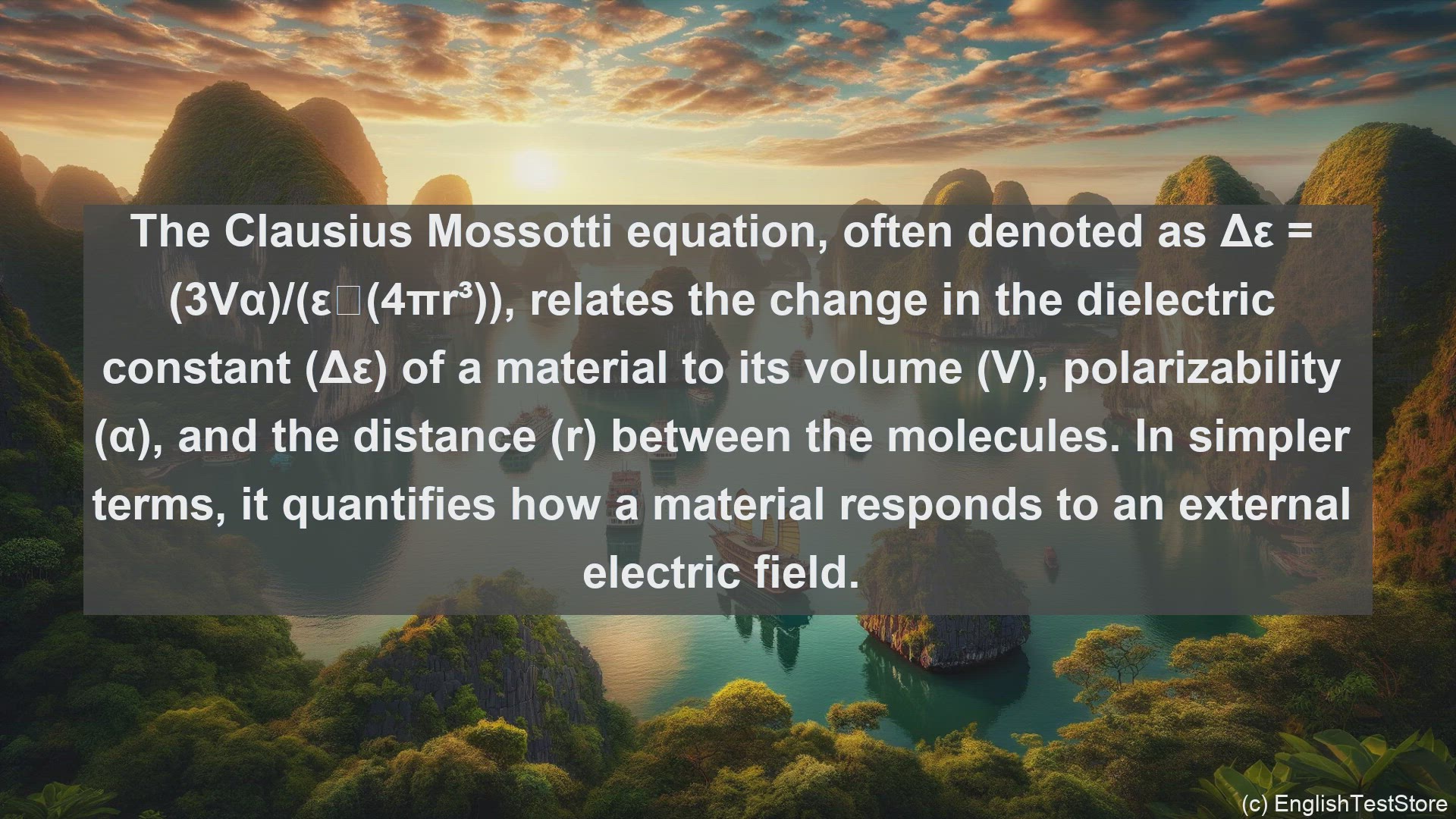 'Video thumbnail for Clausius mossotti equation in science  definition and examples'