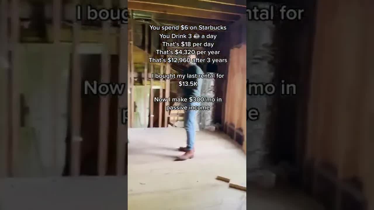 'Video thumbnail for investarters: stop buying starbucks, buy rental property for passive income'