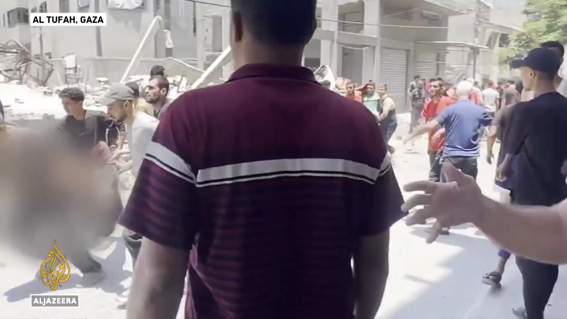 'Video thumbnail for Aftermath of an overnight Israeli strike in Gaza City'