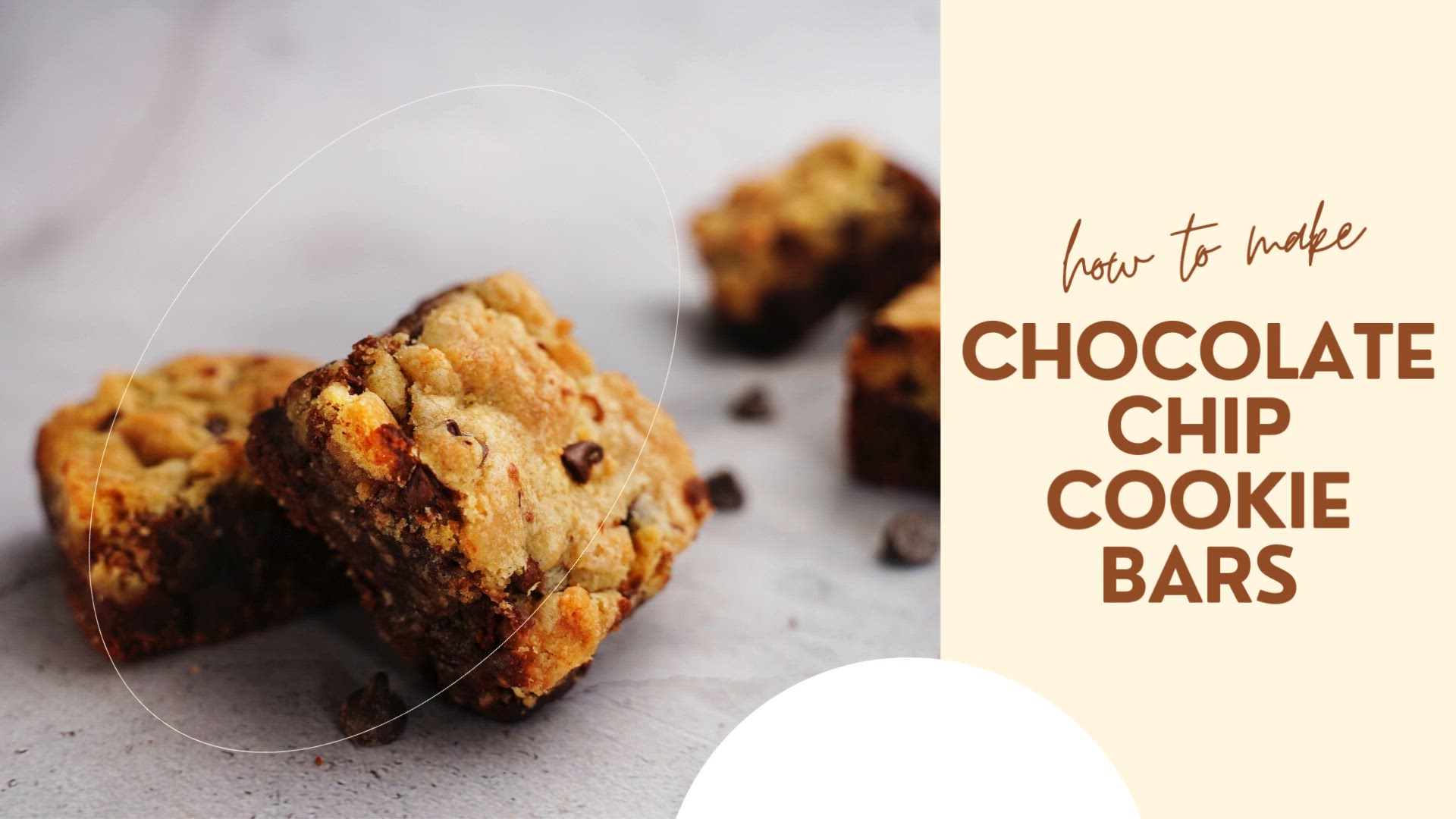 'Video thumbnail for Chocolate Chip Cookie Bars'