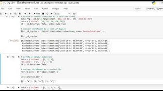 'Video thumbnail for Pandas Dataframe to List | Python Code Examples | Pandas Dataframe Tutorial'