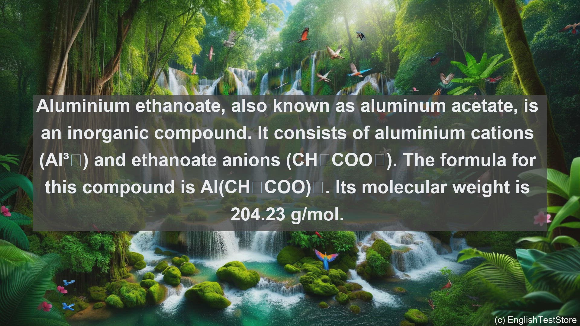 'Video thumbnail for Aluminium ethanoate in science  definition and examples'