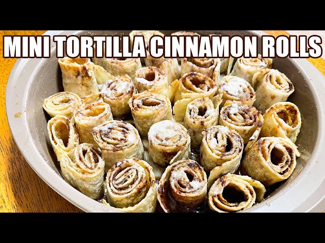 Video thumbnail for MINI TORTILLA CINNAMON ROLLS Super Easy Cinnamon Roll Recipe