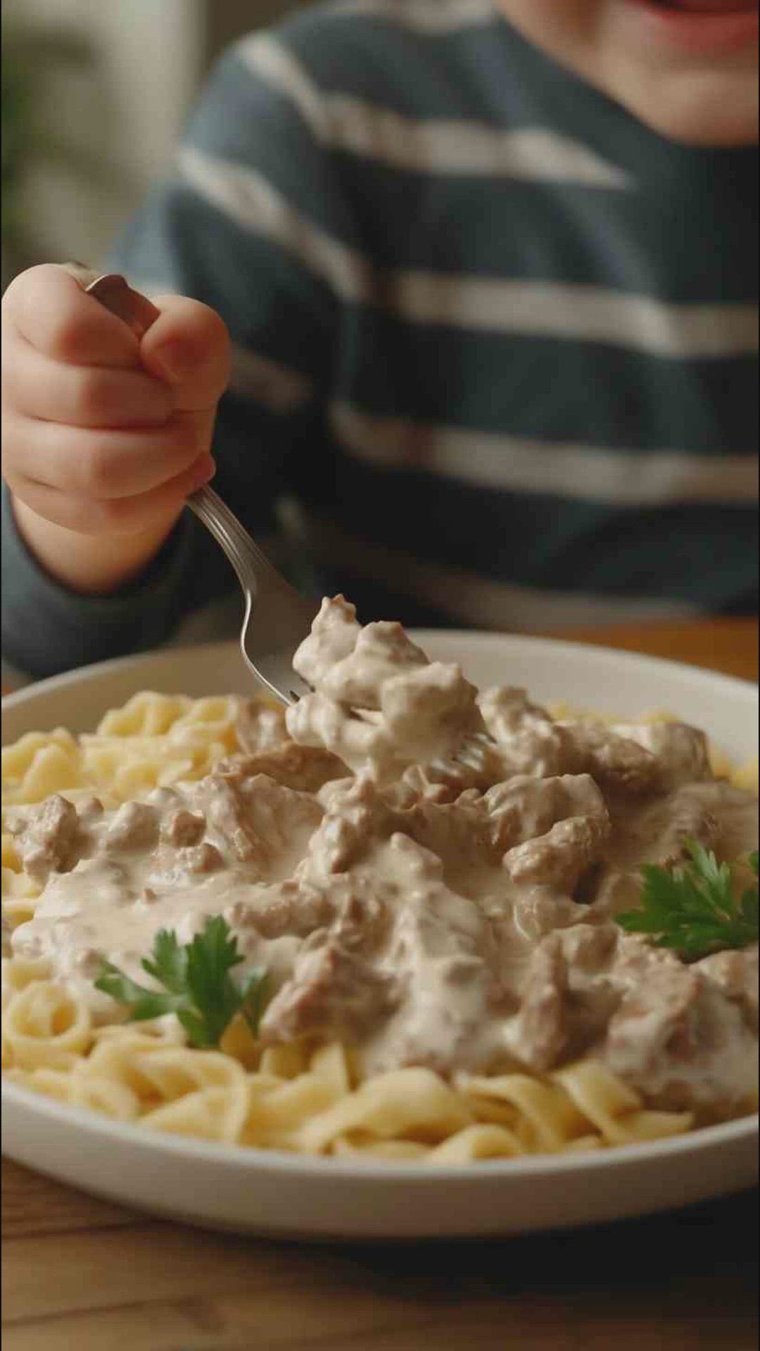 'Video thumbnail for Family-Favorite Slow Cooker Beef Stroganoff'