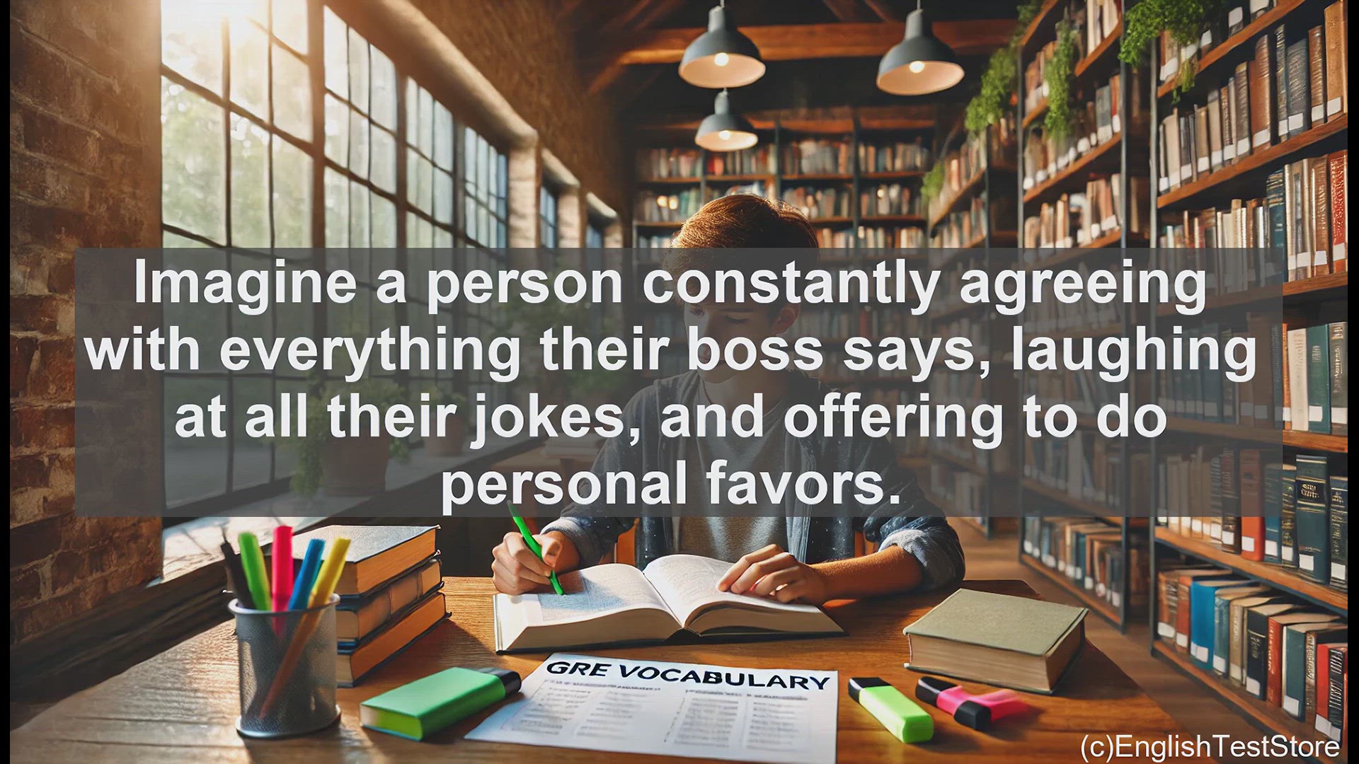 'Video thumbnail for GRE Vocabulary Lesson: The Meaning and Usage of Obsequious'
