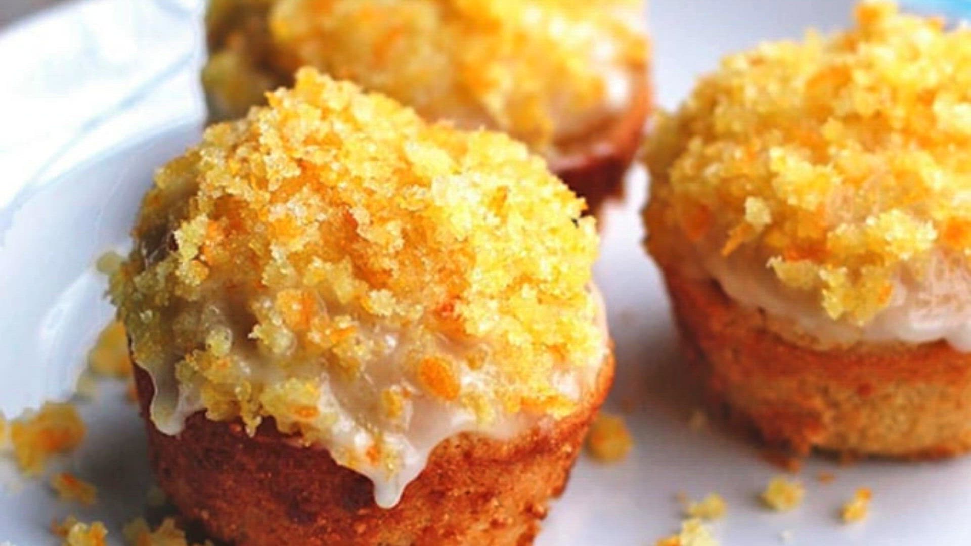 'Video thumbnail for Glazed Orange Muffins recipe'