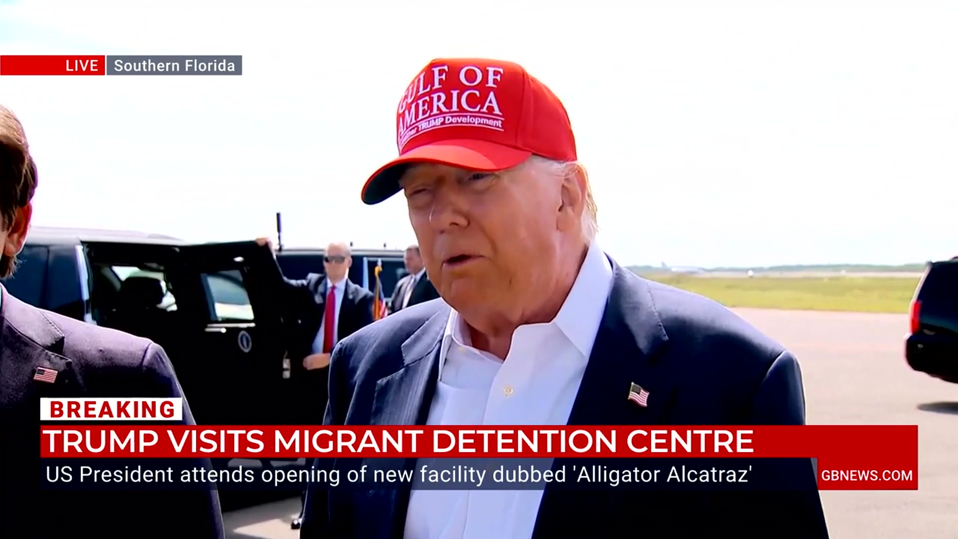 'Video thumbnail for WATCH: Donald Trump hails 'fantastic' detention centre as he visits 'Alligator Alcatraz' in Florida'