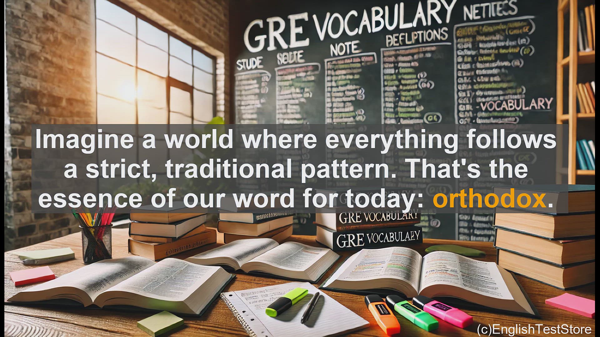 'Video thumbnail for GRE Vocabulary Lesson: Exploring the Meaning and Significance of Orthodox'
