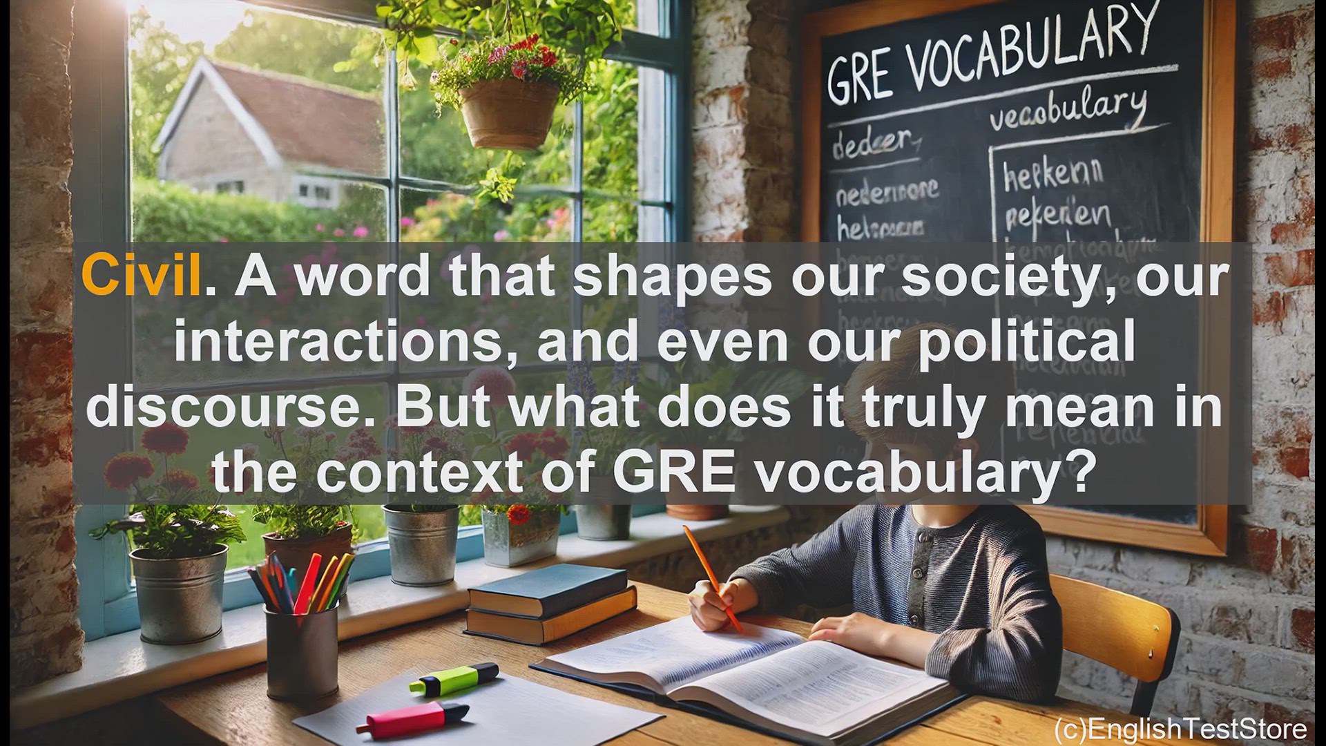 'Video thumbnail for GRE Vocabulary Lesson: Mastering the Meaning of 'Civil' for the GRE'