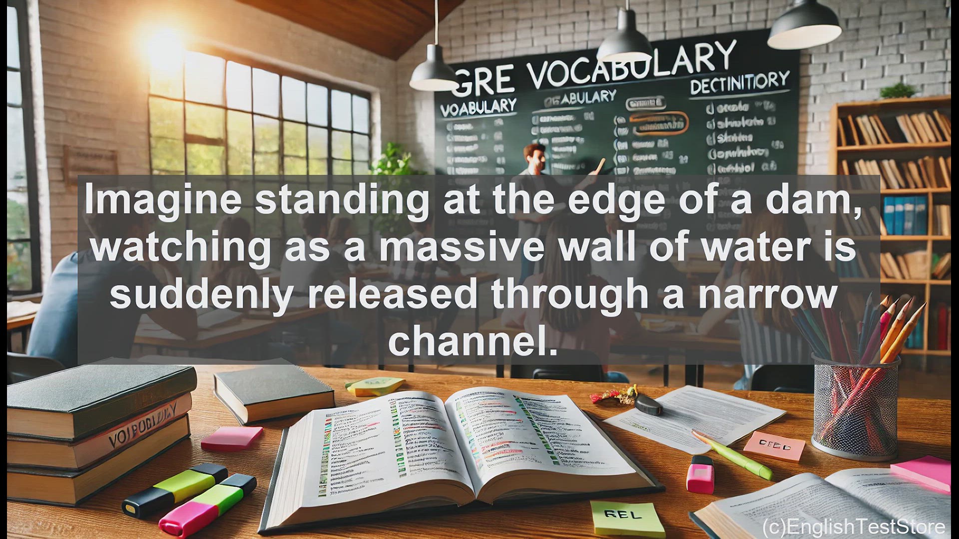 'Video thumbnail for GRE Vocabulary Lesson: The Controlled Flow of Water - Understanding the Word 'Sluice''
