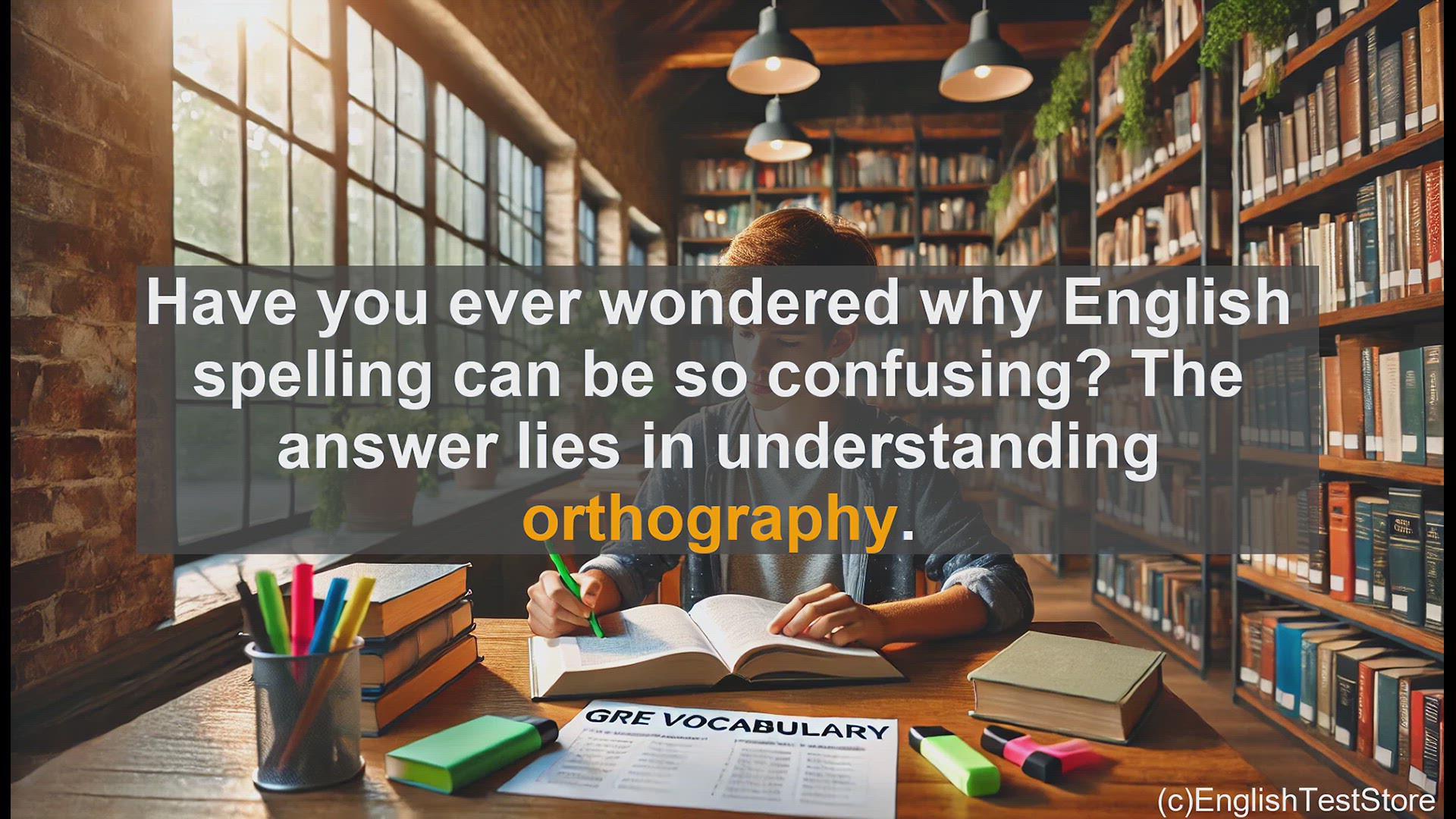 'Video thumbnail for GRE Vocabulary Lesson: Unraveling the Mysteries of English Orthography'