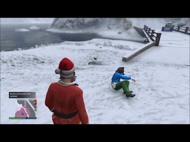 Video thumbnail for GTA Online: Santa Wars and beating up our CEO with snowballs